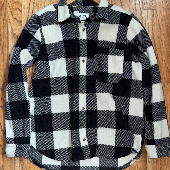 Billabong Women’s Fleece Long Sleeve Lumberjack Flannel Shirt Size Large - Picture 1 of 7